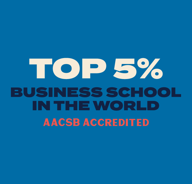 Image Text: Top 5% Business School in the World AACSB Accredited.