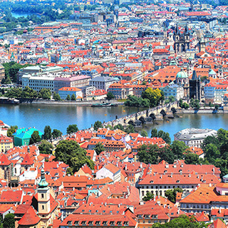 Prague, Czech Republic. View from Petřín Lookout Tower.