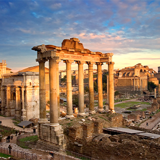 Ruins of old Rome, Italy.