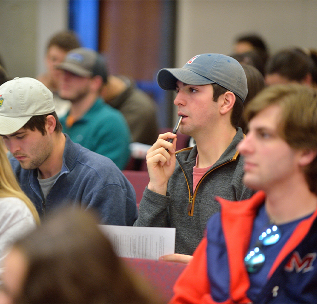 Students in a business class. 