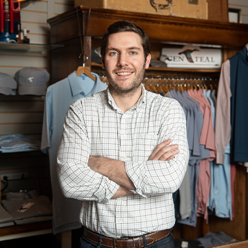 Blake Dubinski in his GenTeal storefront.