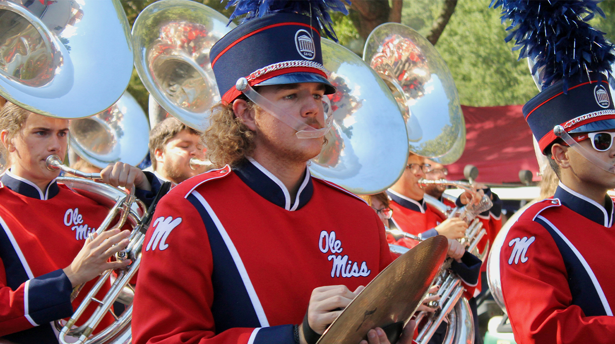 Photo of Jacob Whitt in the Marching Band.