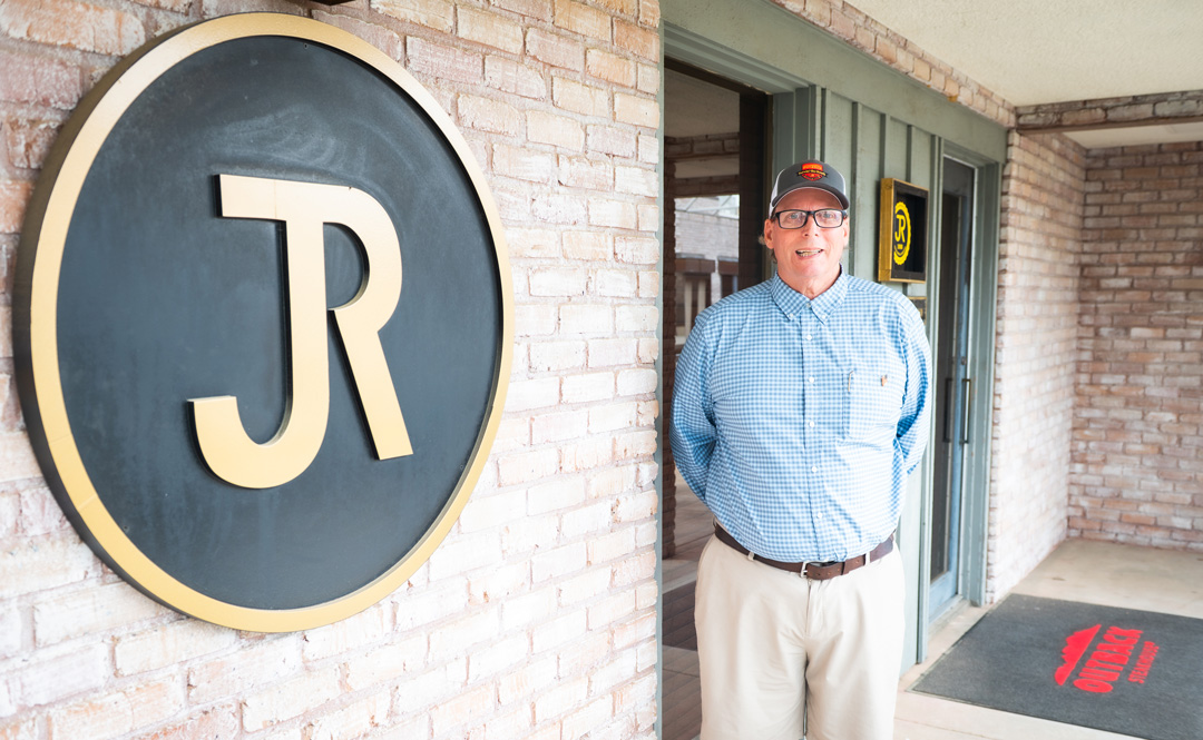 Steve Grantham outside the J&R Restaurant Group’s building.