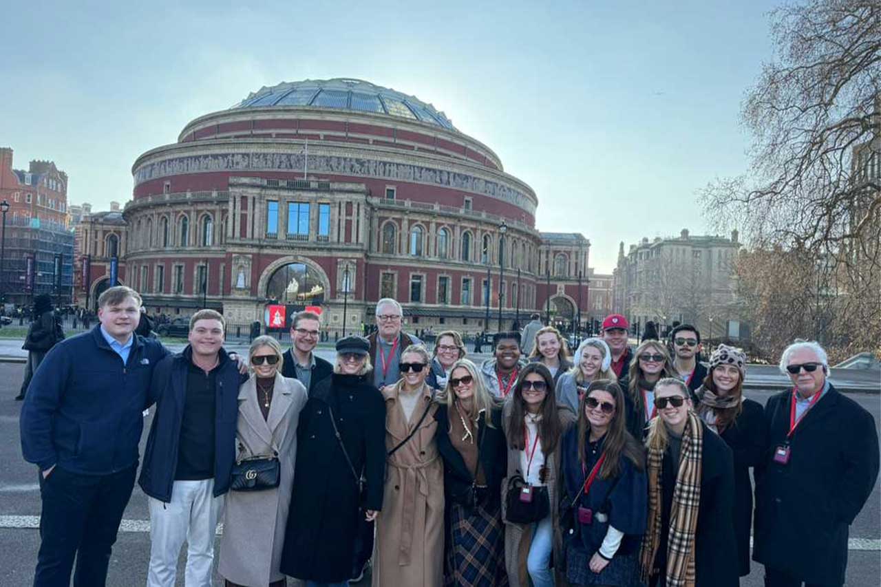 A group of students during a Study Abroad trip in Europe.