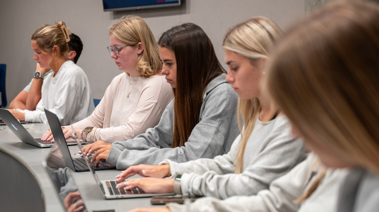 Students in a classroom setting. 
