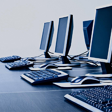 Computers on a desk