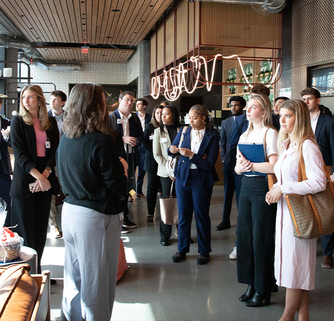 Students at Microsoft during the Career Trek in Atlanta.