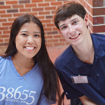 A photo of two business students.